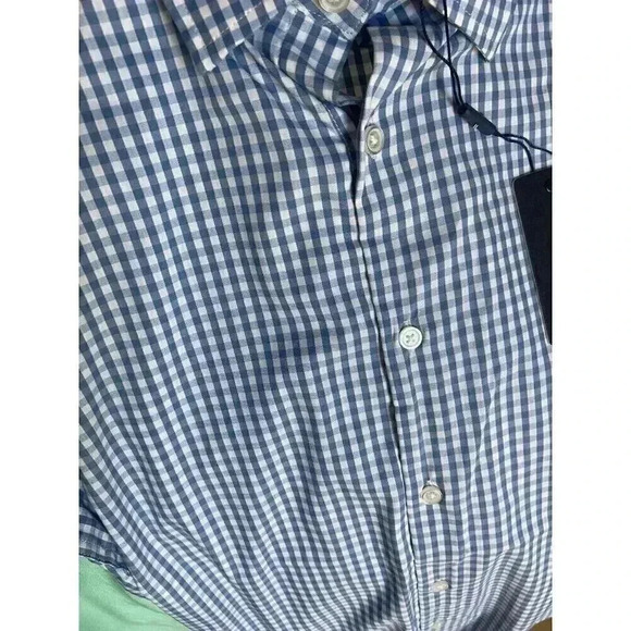 NWT DANIEL HECHTER PARIS Size S Men's Shirt Blue & White Checks Plaid Gingham - Picture 5 of 9